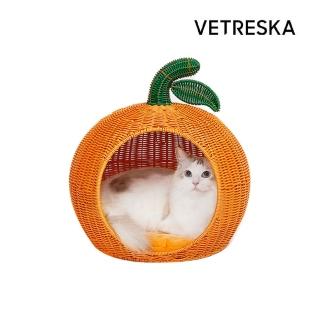 【Vetreska 未卡】樂樂藤編貓窩(橘子配色也能這樣舒服沈穩、頭還可靠)