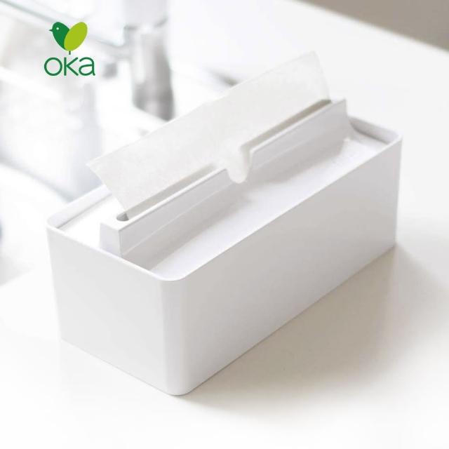 【日本OKA】fill+fit 寬形下降式面紙盒(桌上型 下沉式面紙盒 面紙架)