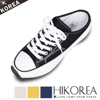 【HIKOREA】正韓製。鹽系女孩帆布厚底升級款穆勒鞋/版型偏小(71-3429共5色/現+預)