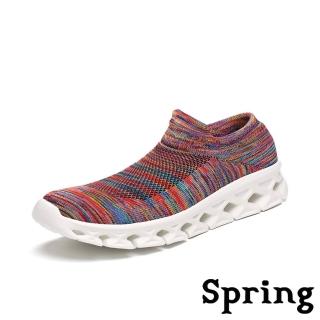 【SPRING】超輕量3D飛織襪套式高彈力刀切大底運動休閒鞋(彩線)