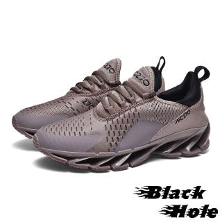 【Black Hole】設計感透氣織布拼接時尚潮流刀鋒運動鞋-男鞋(卡其)