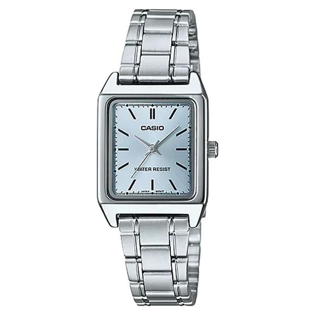 【CASIO 卡西歐】復古簡約三針不鏽鋼腕錶/銀x藍面(LTP-V007D-2E)