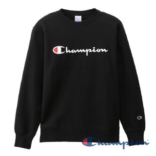 【Champion】官方直營-Basic草寫Logo長袖大學Tee-男(黑色)