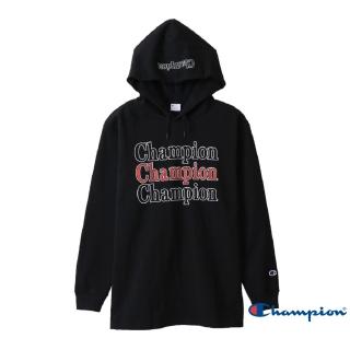 【Champion】官方直營-Campus Logo長袖連帽Tee-男(黑色)