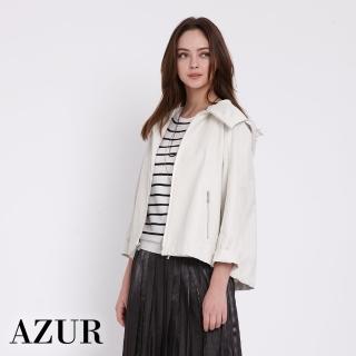 【AZUR】休閒時尚造型連帽領外套