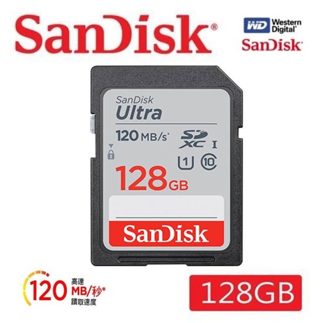 【SanDisk 晟碟】全新版 128GB Ultra SDXC UHS-I 120MB/s Full HD 記憶卡(原廠10年有限保固  讀速120MB/s)