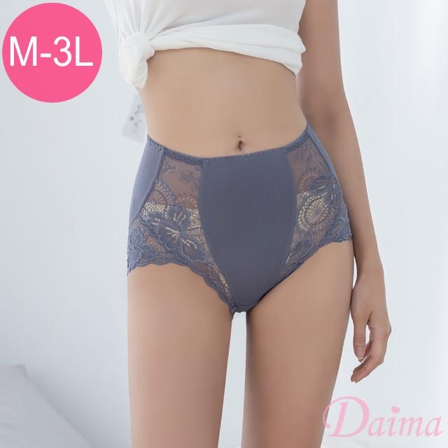 【Daima 黛瑪】抗菌性感小褲M-3L/逆齡時光高腰蕾絲內褲/輕薄/透氣(灰色)