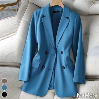 【MsMore】韓國春夏雙排扣時尚休閒西裝外套#112124現貨+預購(3色)