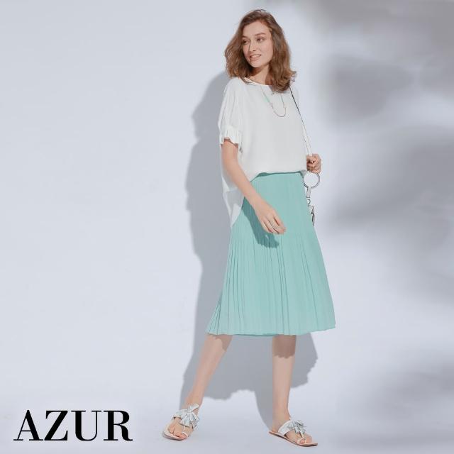 【AZUR】休閒OL俏麗風格百褶裙