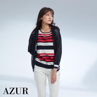 【AZUR】運動風連帽針織薄外套-2色