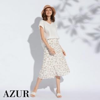 【AZUR】甜美印花休閒中長裙