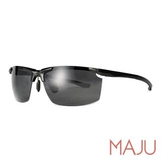 【MAJU】鋁鎂合金時尚半框駕駛鏡偏光太陽眼鏡(黑8068-C1)