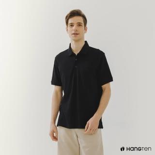 【Hang Ten】男裝-口袋短袖POLO衫(黑)