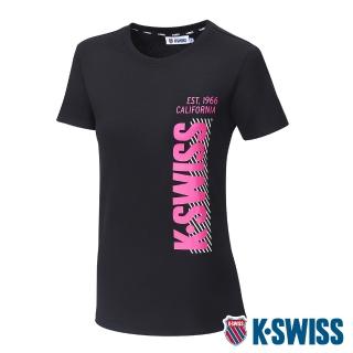 【K-SWISS】棉質吸排T恤 KS CA 1966 Tee-女-黑(196110-008)