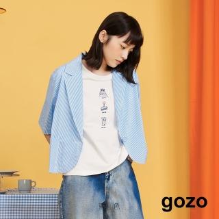 【gozo】俏皮條紋短版西裝外套(兩色)