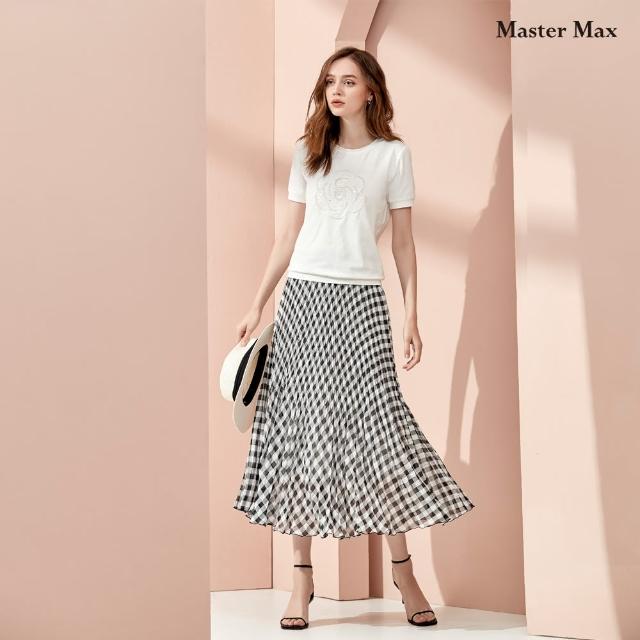 【Master Max】菱形格紋百褶長裙(8212013)