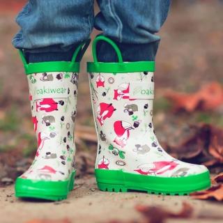 【美國 OAKI】兒童提把雨鞋(11524 森林小夥伴)