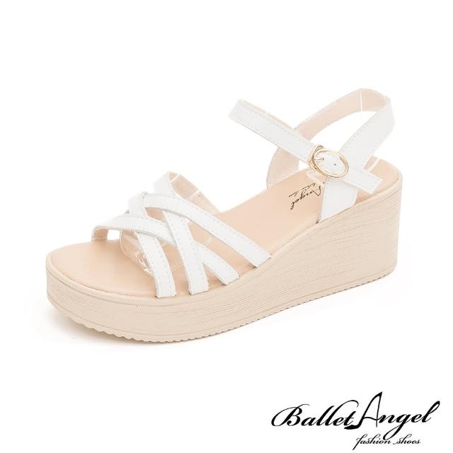 【BalletAngel】涼鞋 玩美話題流線楔型涼鞋(白)