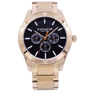 【COACH】COACH 美國頂尖精品簡約時尚三眼個性腕錶-奢華金-14602446