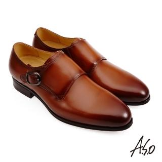 【A.S.O 阿瘦集團】職人通勤刷色孟克紳士鞋(茶)