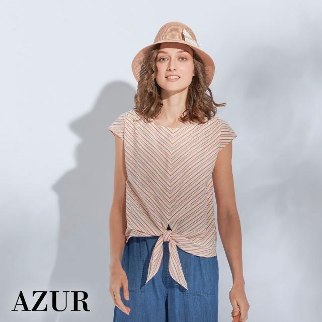 【AZUR】斜紋度假綁帶上衣-2色