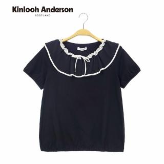 【Kinloch Anderson】金安德森女裝 荷葉雪紡五分袖上衣(黑)