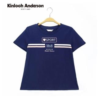 【Kinloch Anderson】圓領印花壓織帶上衣 金安德森女裝(藏青)