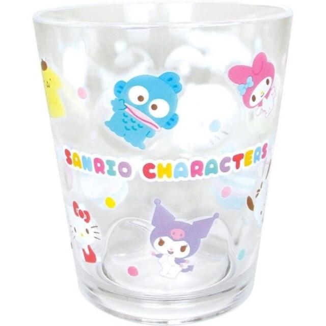 【小禮堂】Sanrio大集合 無把塑膠杯 《透明滿版款》(平輸品)