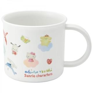 【小禮堂】Sanrio大集合 兒童單耳塑膠杯 200ml Ag+《白動物款》(平輸品)
