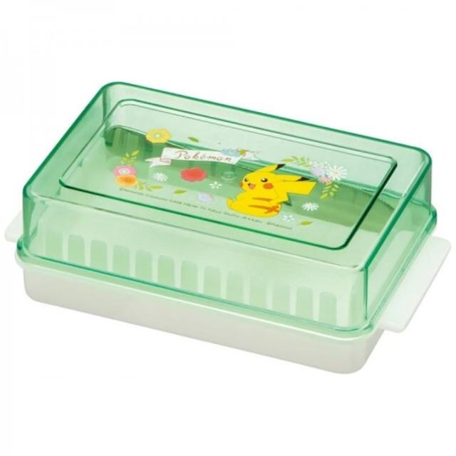 【小禮堂】寶可夢 方形奶油塊保鮮盒附鐵叉 《綠集合款》(平輸品)