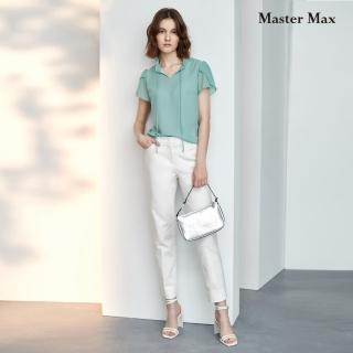 【Master Max】領口荷葉袖兩片設計雪紡上衣(8017047)