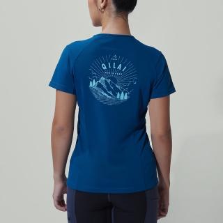 【TAKODA】Ogle 環保機能短袖印花系列-奇萊北峰 女款 午夜藍(吸濕排汗/舒適涼感/抗菌吸臭)