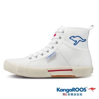 【KangaROOS 美國袋鼠鞋】女 RIPPERS 高筒帆布鞋(白-KW11411)