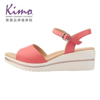 【Kimo】簡約質感山羊皮繫帶涼鞋 女鞋(西瓜紅 KBASF167047)