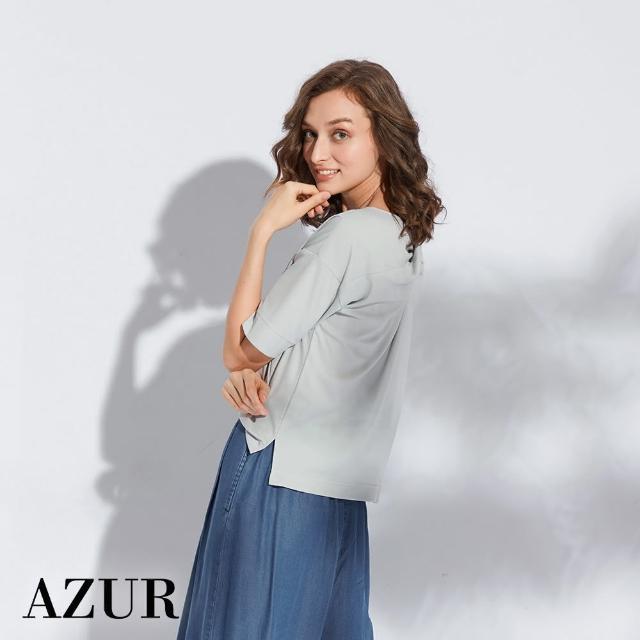 【AZUR】小心機後背扭結造型T恤-3色