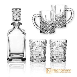 【Nachtmann】巴莎諾瓦威士忌壺+2杯禮盒組-贈貴族啤酒杯2入(超值暢飲組)