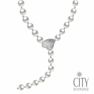 【City Diamond 引雅】『心心相印』天然珍珠Y字鍊