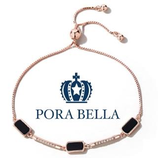 【Porabella】925純銀幾何方塊手鍊手環 人造黑母貝方塊手鍊 簡約大方氣質 ins風 Bracelets