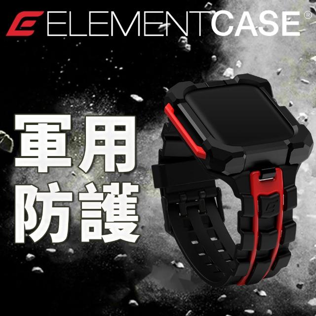 【Element Case】Special Ops Apple Watch 7 41mm 特種行動一體型防摔殼錶帶 - 黑/紅色