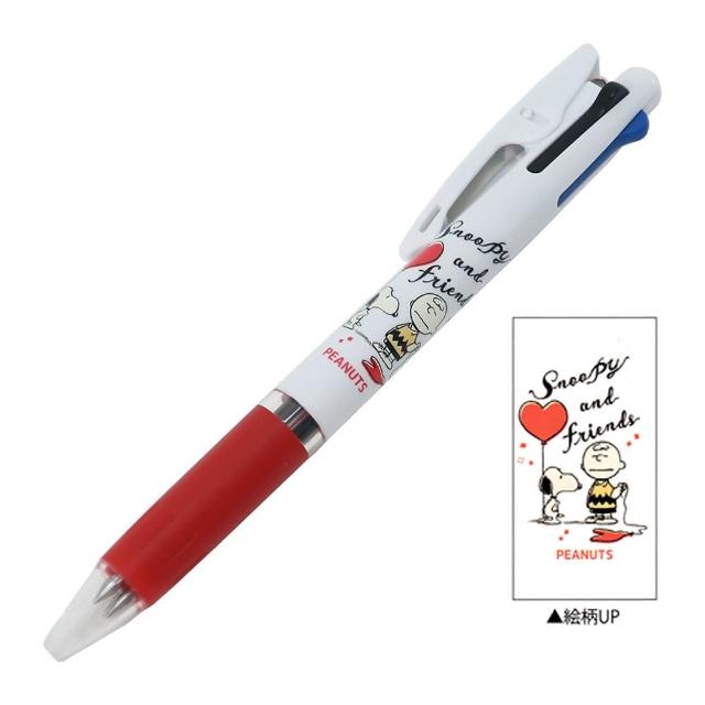 【Kamio】SNOOPY JETSTREAM 夾式三色溜溜筆 0.5mm 愛心氣球(文具雜貨)