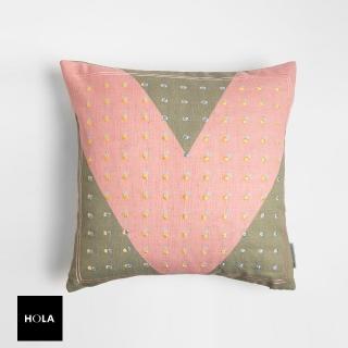 【HOLA】孟菲斯系列繡印花抱枕45X45-粉綠