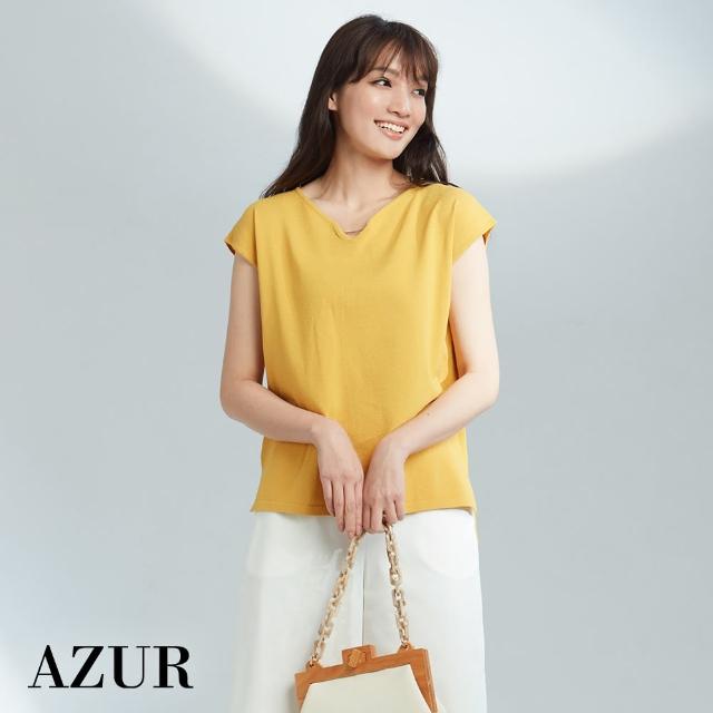 【AZUR】時尚OL V領經典針織衫-3色