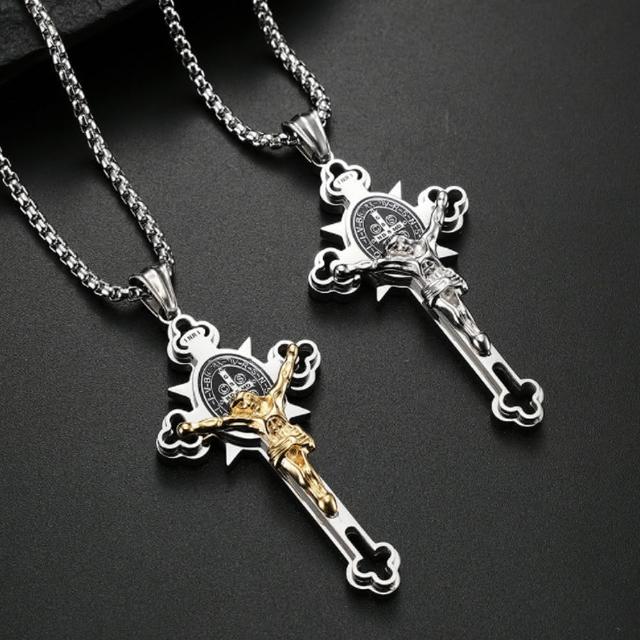 【ANGEL】神聖耶穌十字架鋼項鍊(2色)