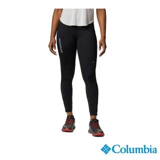 【Columbia 哥倫比亞 官方旗艦】女款- 野跑 UPF50快排彈性運動長褲-黑色(UAX23910BK / 2022年春商品)