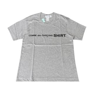 【川久保玲】COMME DES GARCONS黑字印花LOGO造型純棉短袖T恤(灰)