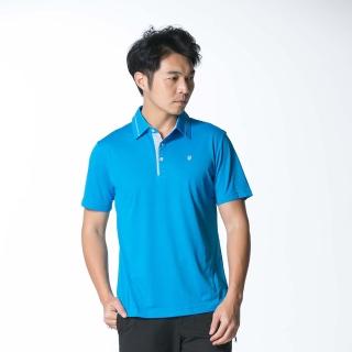 【遊遍天下】男款格紋涼感吸濕排汗抗UV防曬機能POLO衫GS1013淺藍(L-2L)