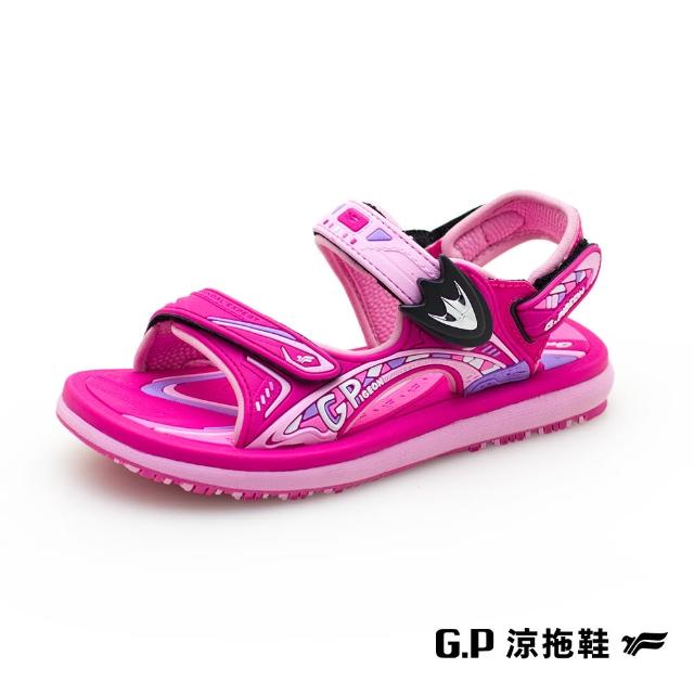 【G.P】兒童休閒磁扣兩用涼拖鞋G2312B-桃紅色(SIZE:28-34 共二色)