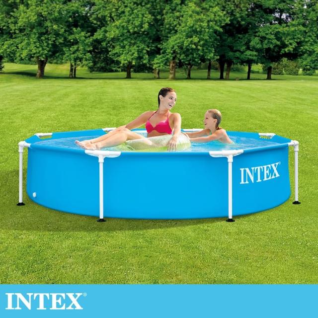 【INTEX】簡易裝圓形框架游泳池244x51cm 1828L 適用6歲+(28205NP)