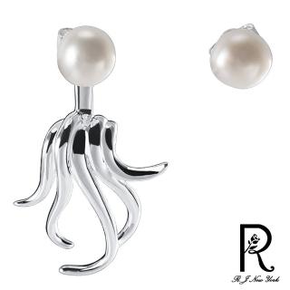 【RJNewYork】可愛章魚珍珠設計風耳環(銀色)