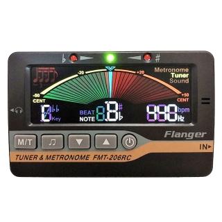 【Flanger】FMT-206RC全彩三合一調音器 -調音/節拍/拾音/全彩大面板LED/附4號電池x2